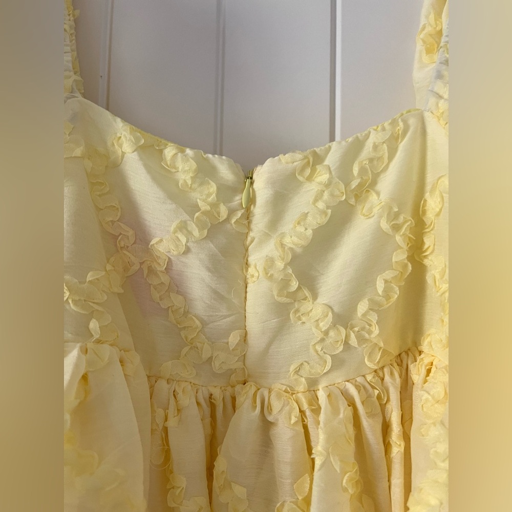 Chic Yellow Lace Mini Dress - Picture 10 of 11